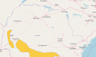 O risco maior é na área demarcada em amarelo